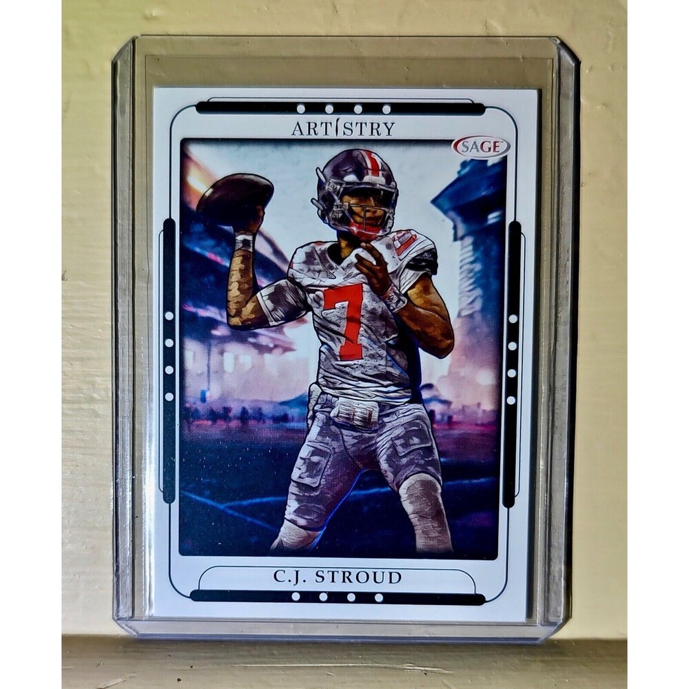 C.J. Stroud 2023 SAGE NFL Artistry Football #29 Card